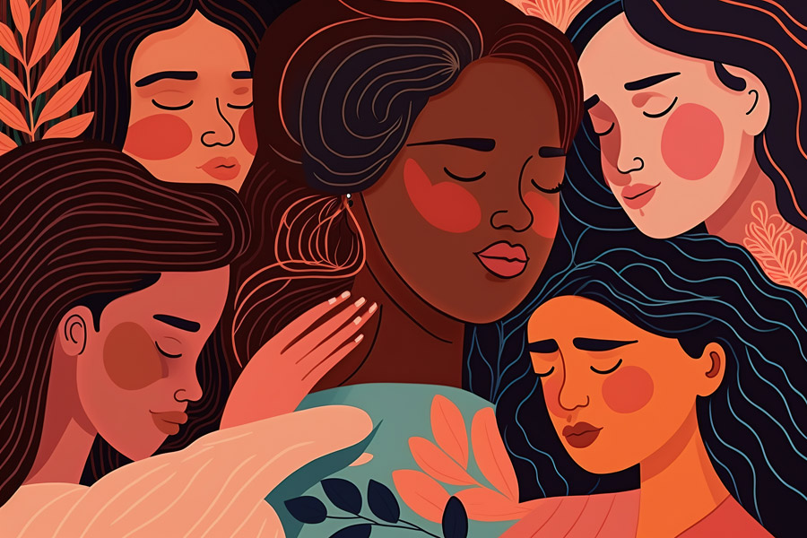 illustration of women with different skin tones