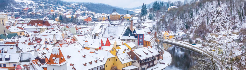 snow covered village