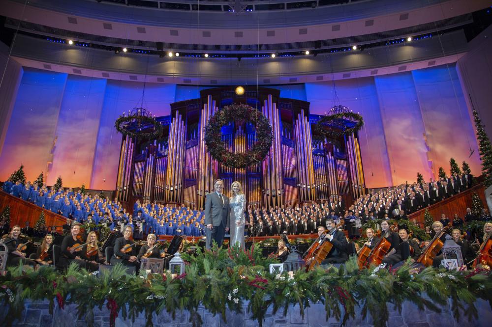 The Tabernacle choir on stage
