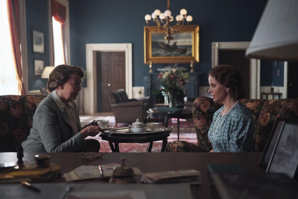 Two women at a coffee table