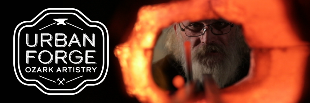 Banner of man looking through a forge
